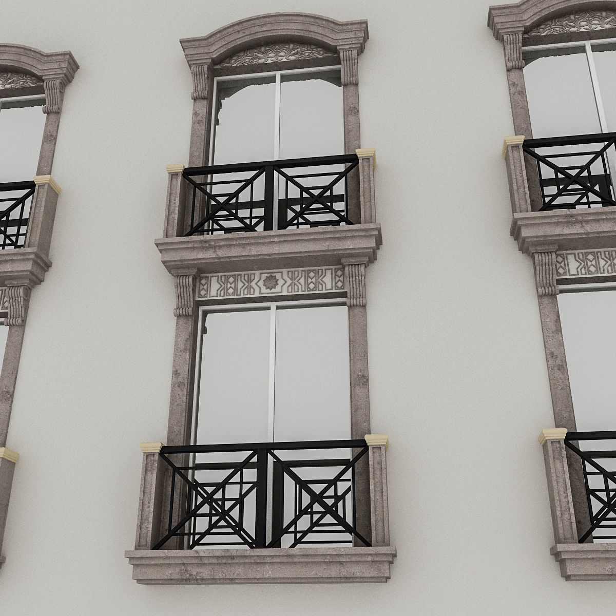 Window Frame 04 Low-poly 3D model_1