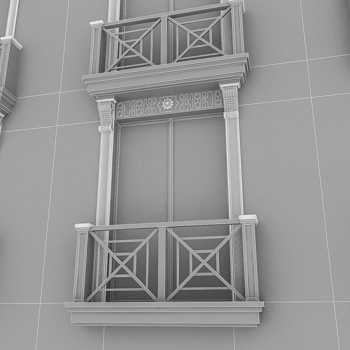 Window Frame 04 Low-poly 3D model_8