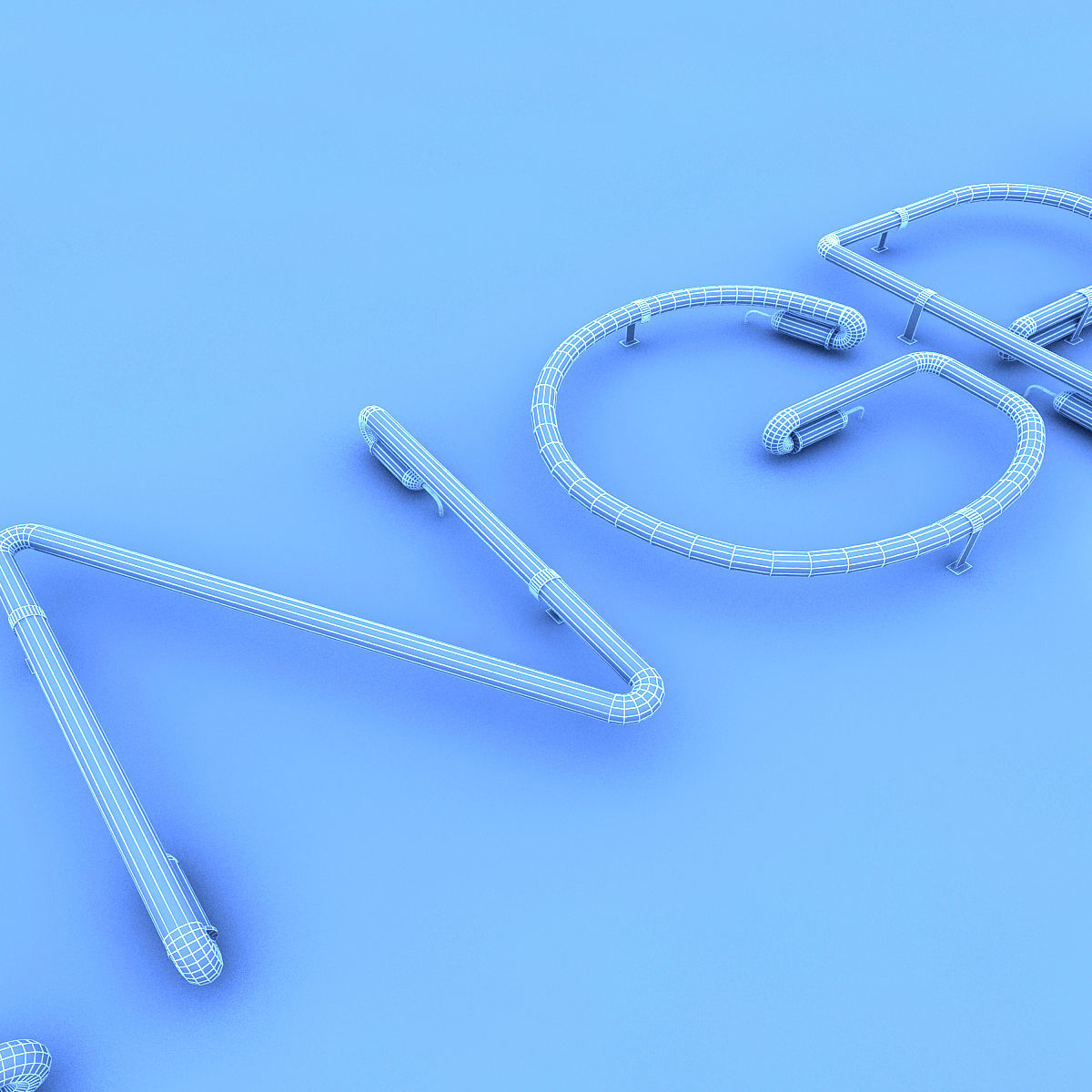 Greengrocer Neon Sign Low-poly 3D model_6