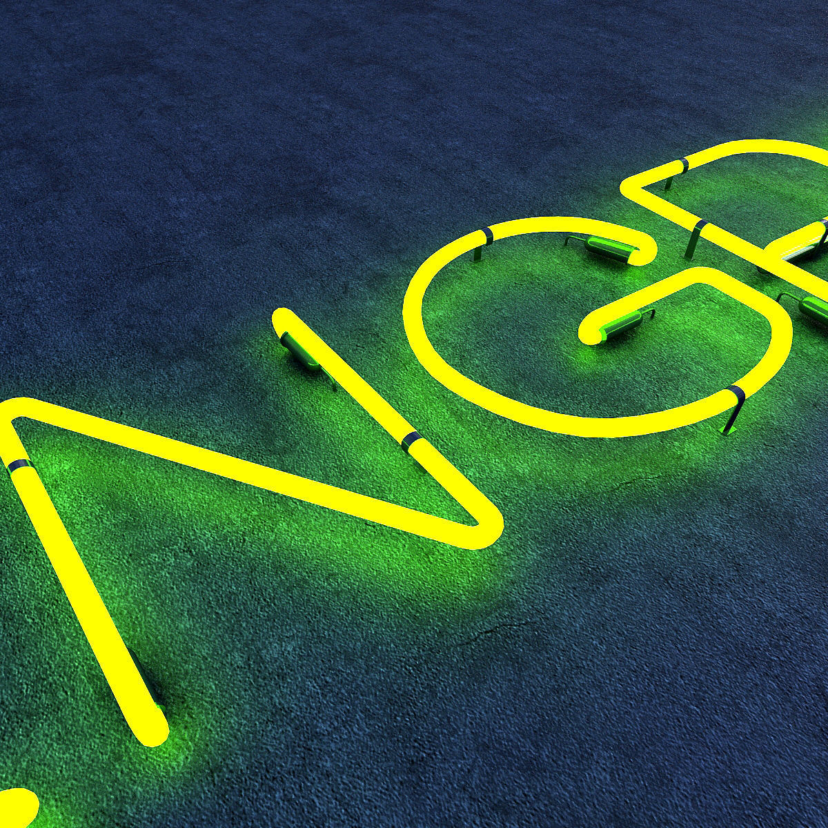 Greengrocer Neon Sign Low-poly 3D model_3