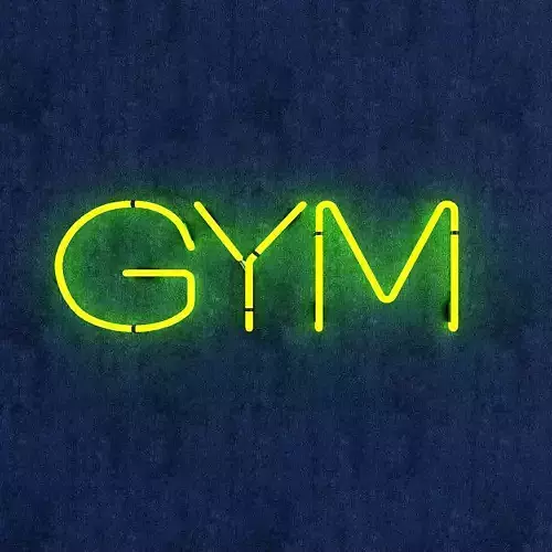 Gym Neon Sign Low-poly 3D model