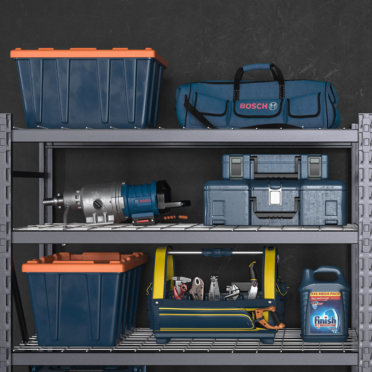 garage tools set 14 Low-poly 3D model_5