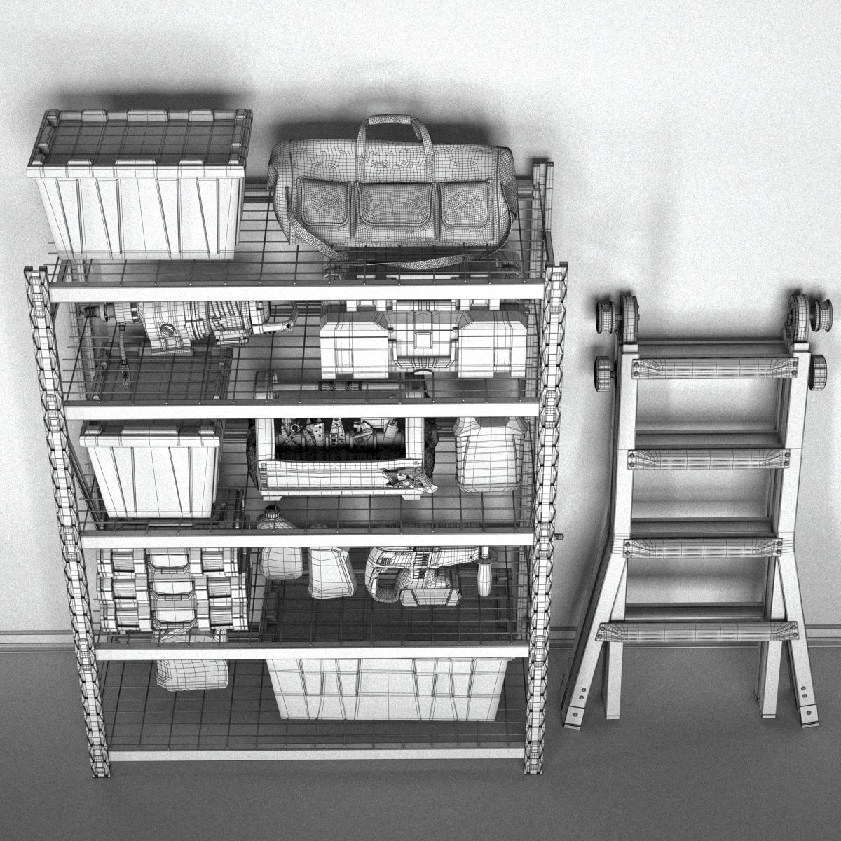 garage tools set 14 Low-poly 3D model_12