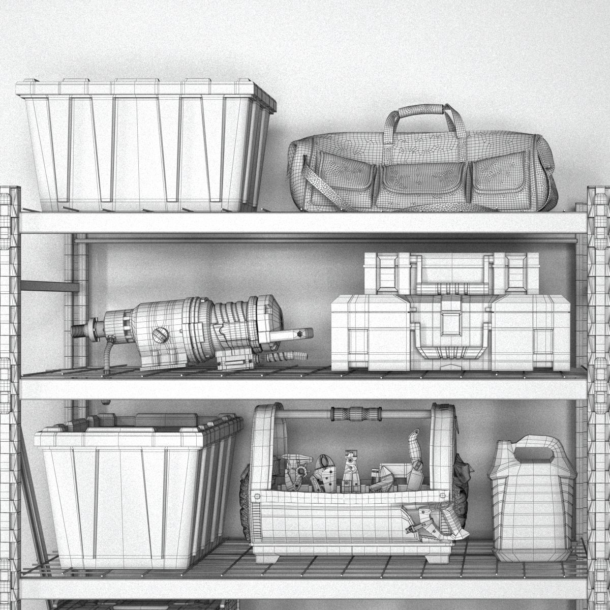 garage tools set 14 Low-poly 3D model_11