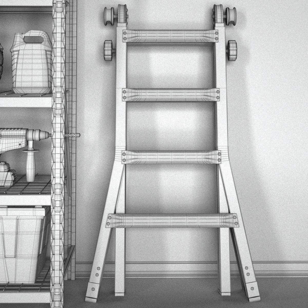 garage tools set 14 Low-poly 3D model_14