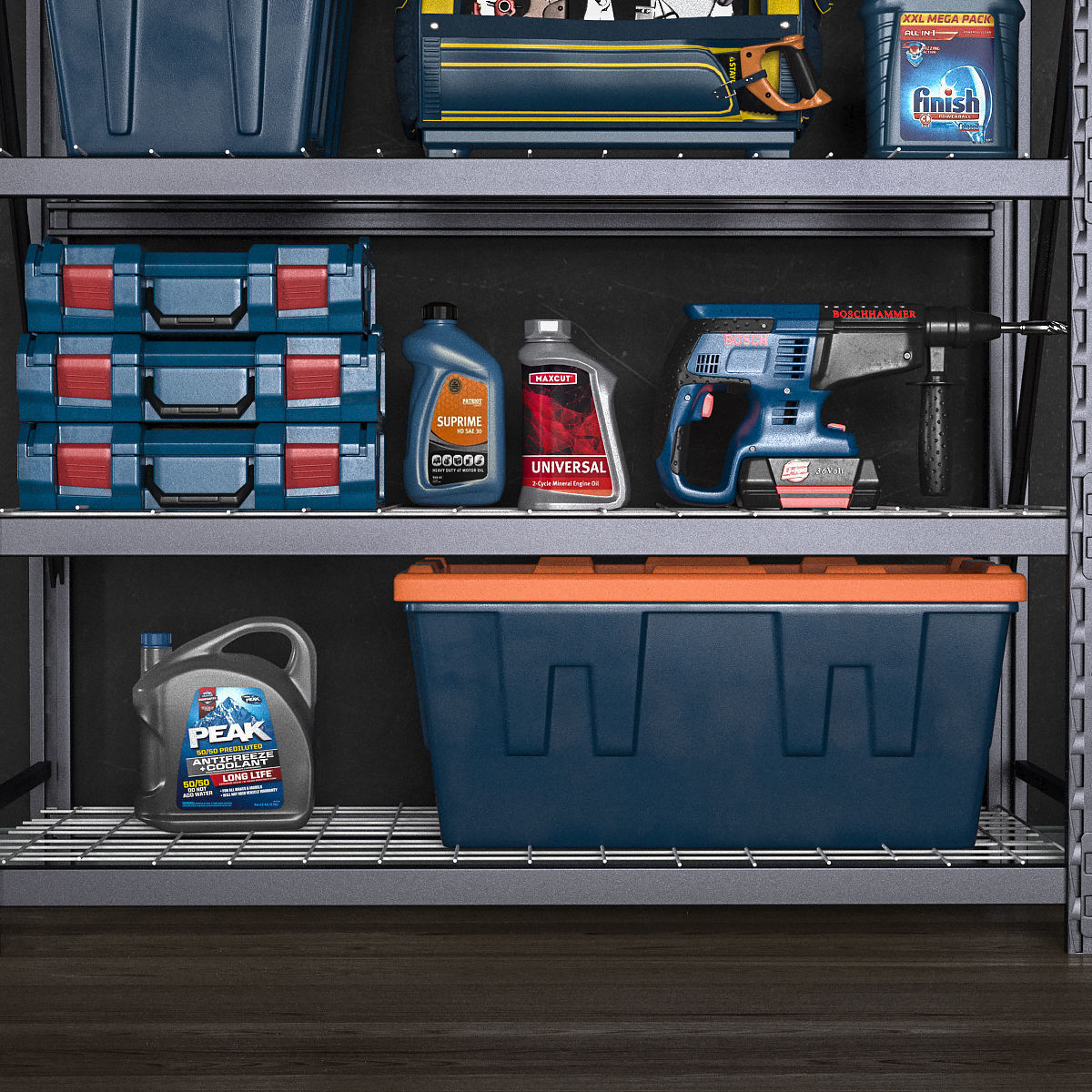 garage tools set 14 Low-poly 3D model_6