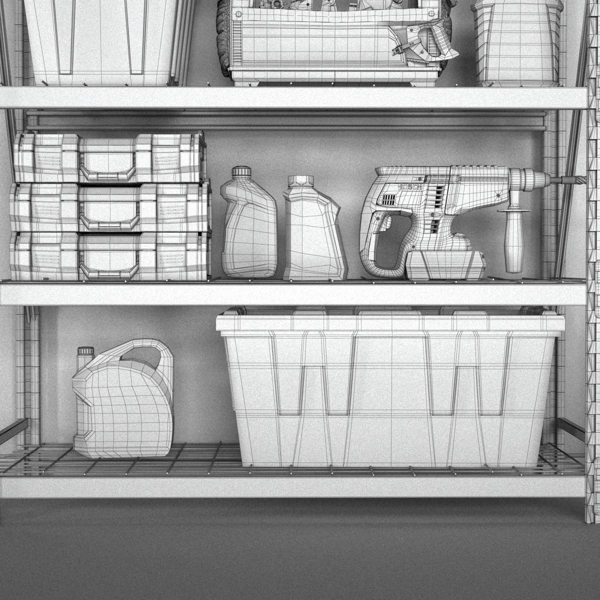 garage tools set 14 Low-poly 3D model_15