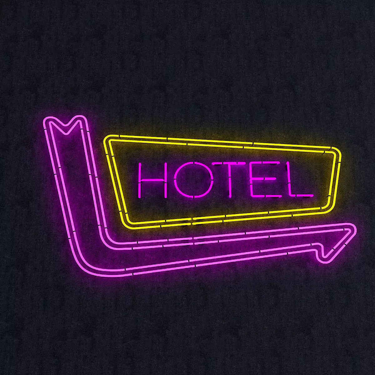 Hotel Neon Sign Low-poly 3D model