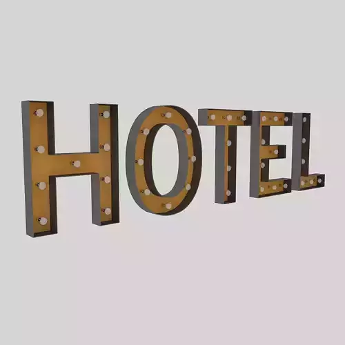 Hotel Sign With Bulb