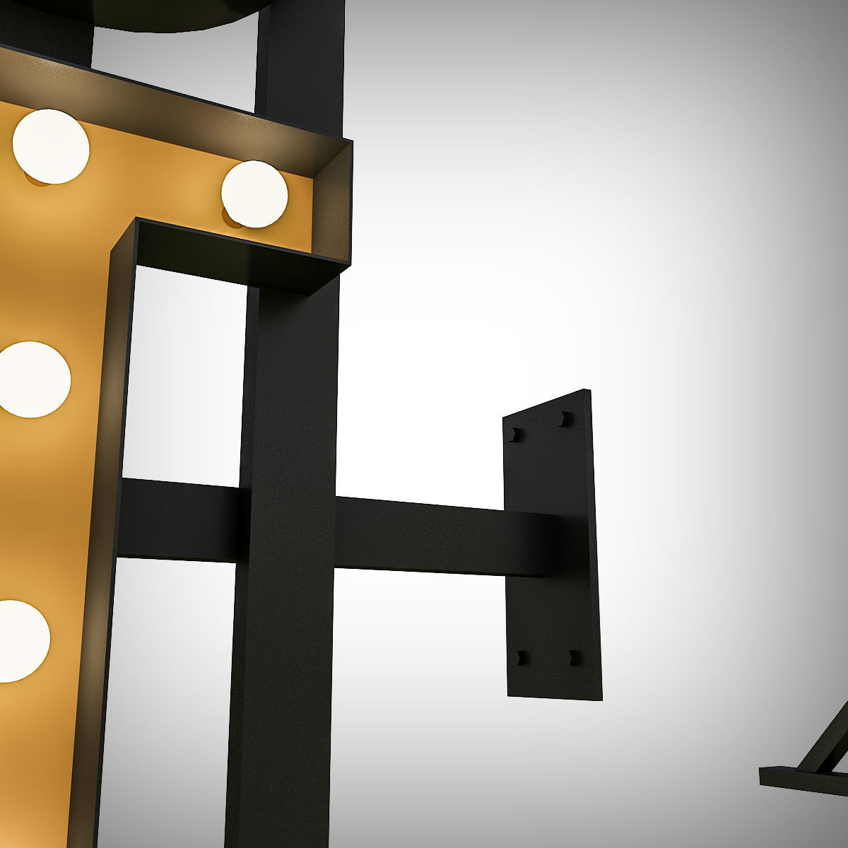 Hotel Bulb Sign 3D model_1