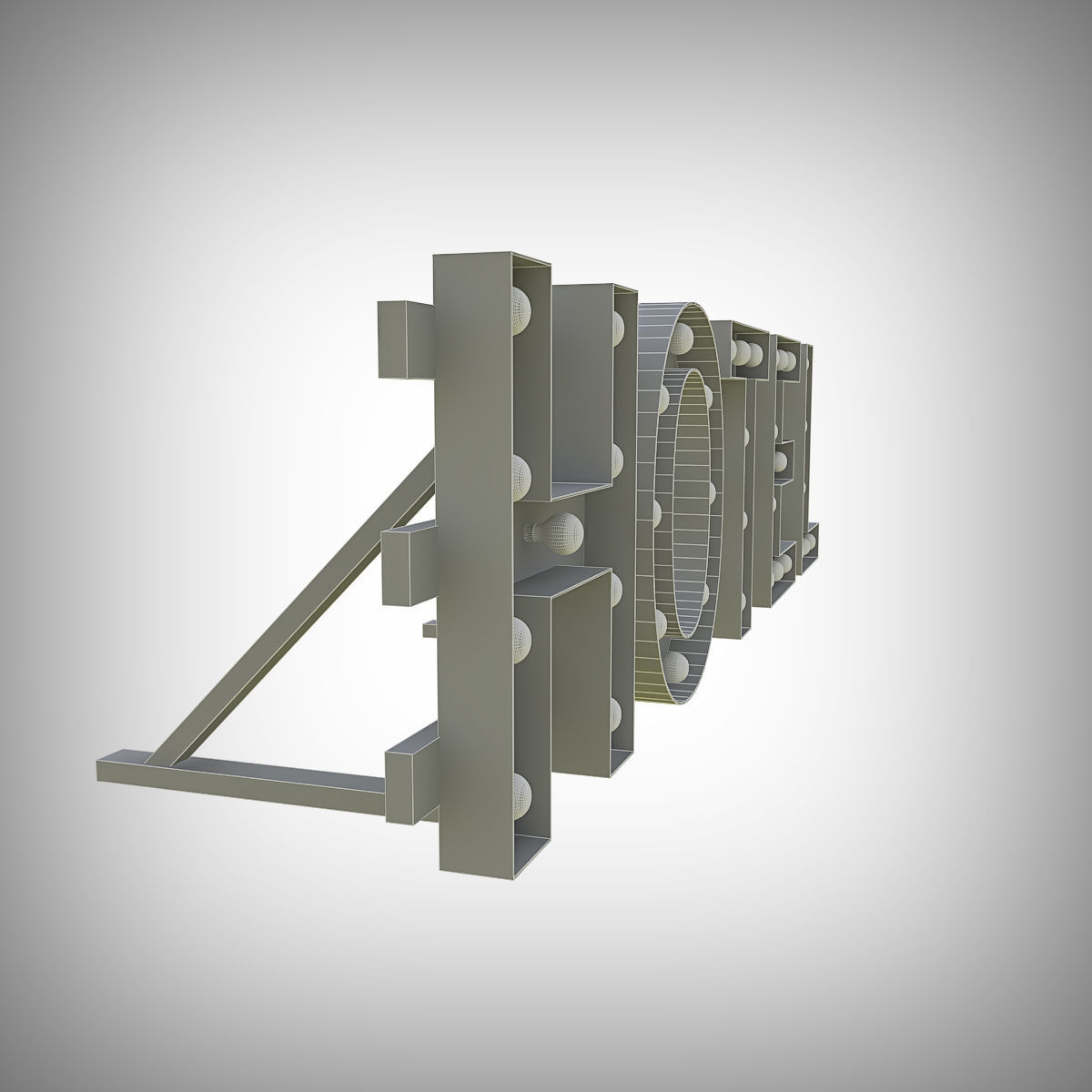 Hotel Bulb Sign 3D model_7