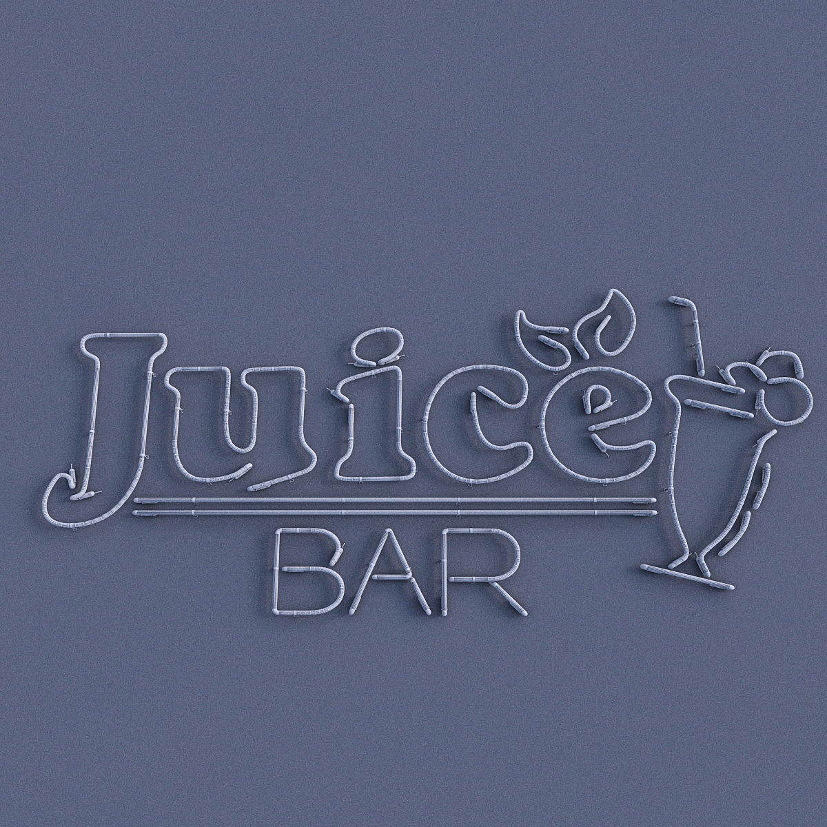 Juice Bar Neon Sign Low-poly 3D model_1