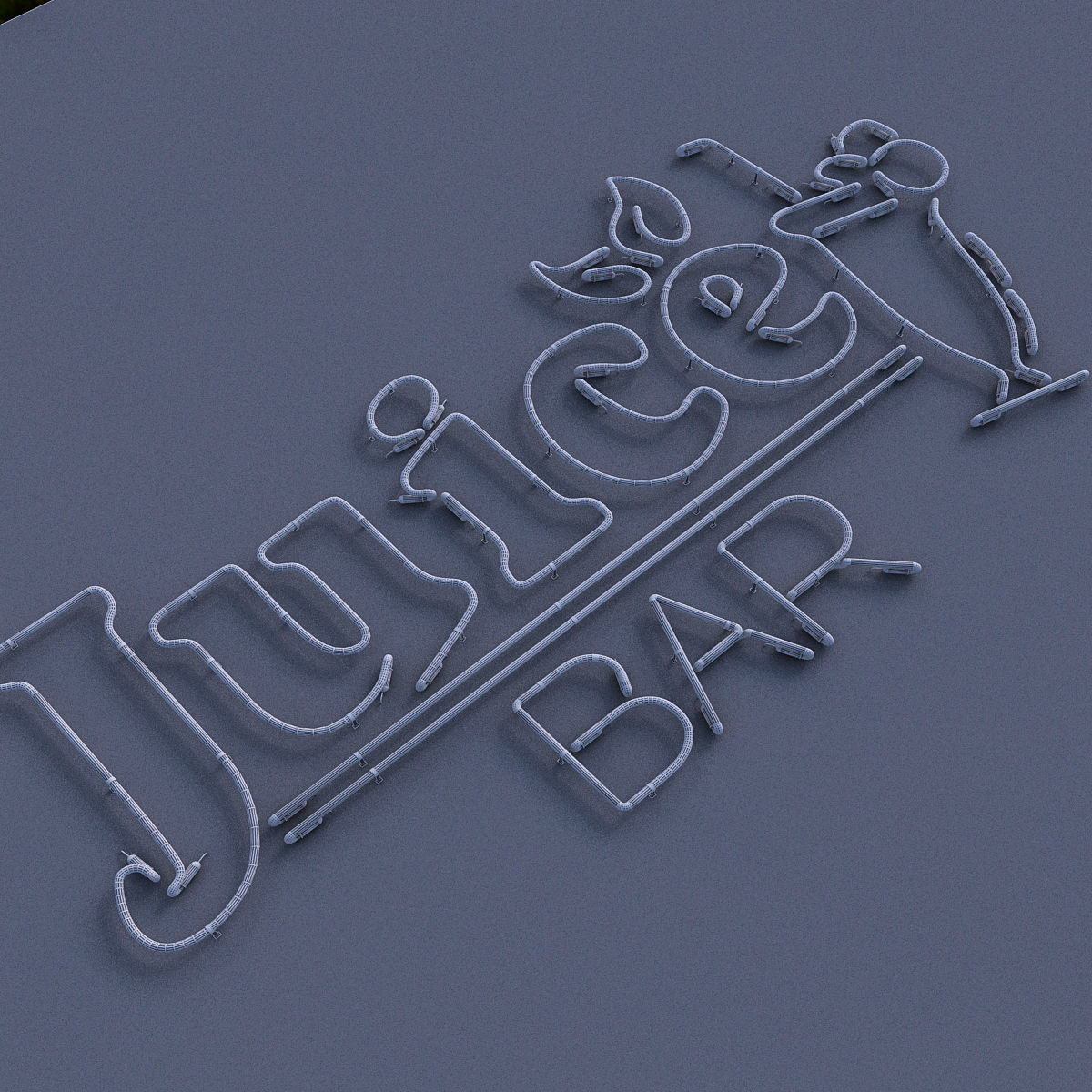 Juice Bar Neon Sign Low-poly 3D model_2