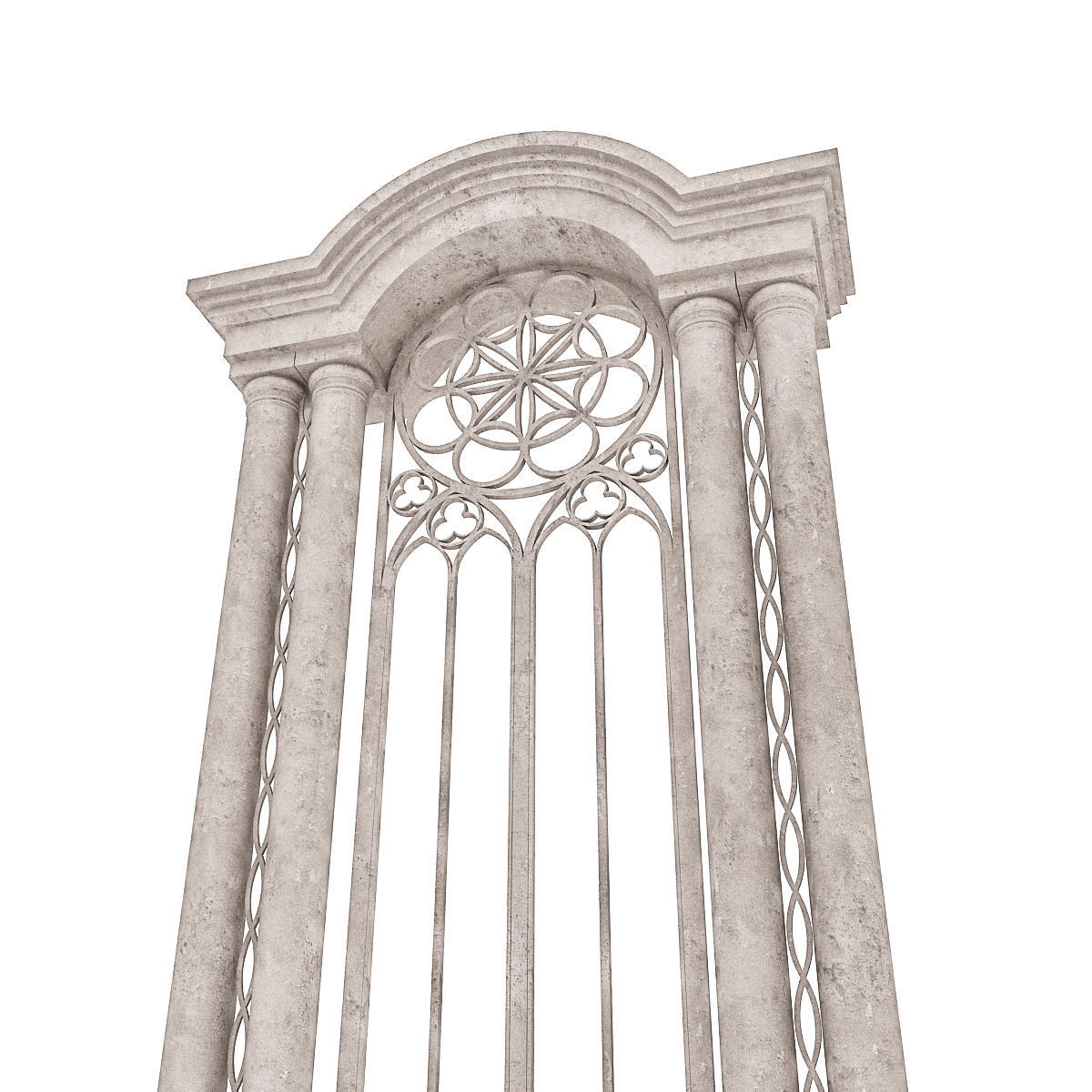 Classic Building Entrance 5 Low-poly 3D model_1