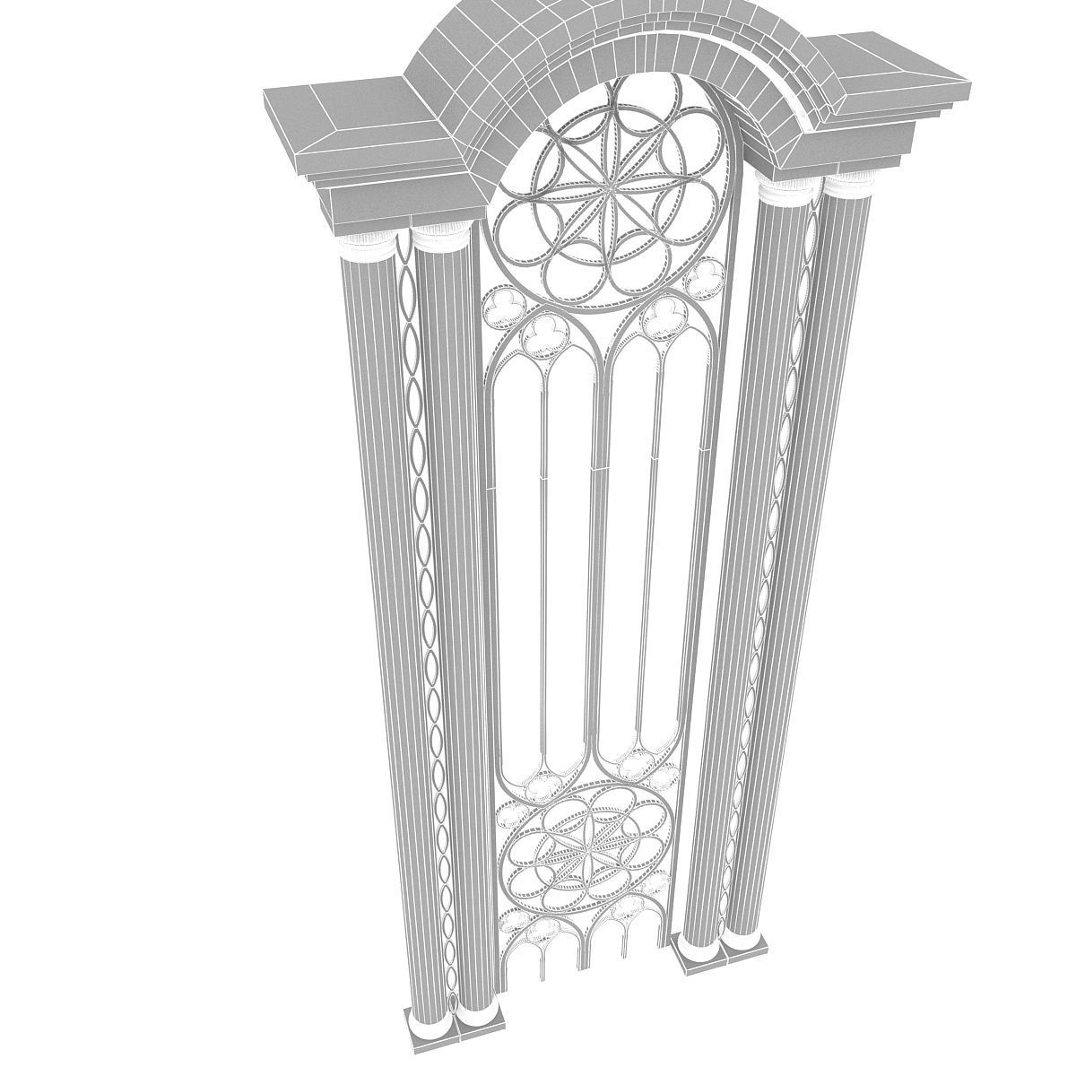 Classic Building Entrance 5 Low-poly 3D model_5