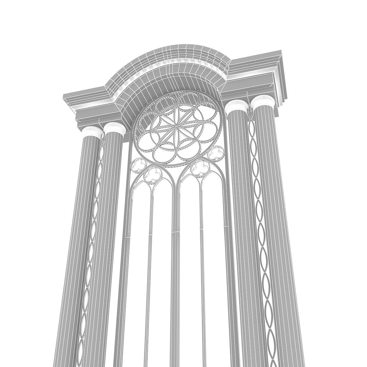 Classic Building Entrance 5 Low-poly 3D model_4