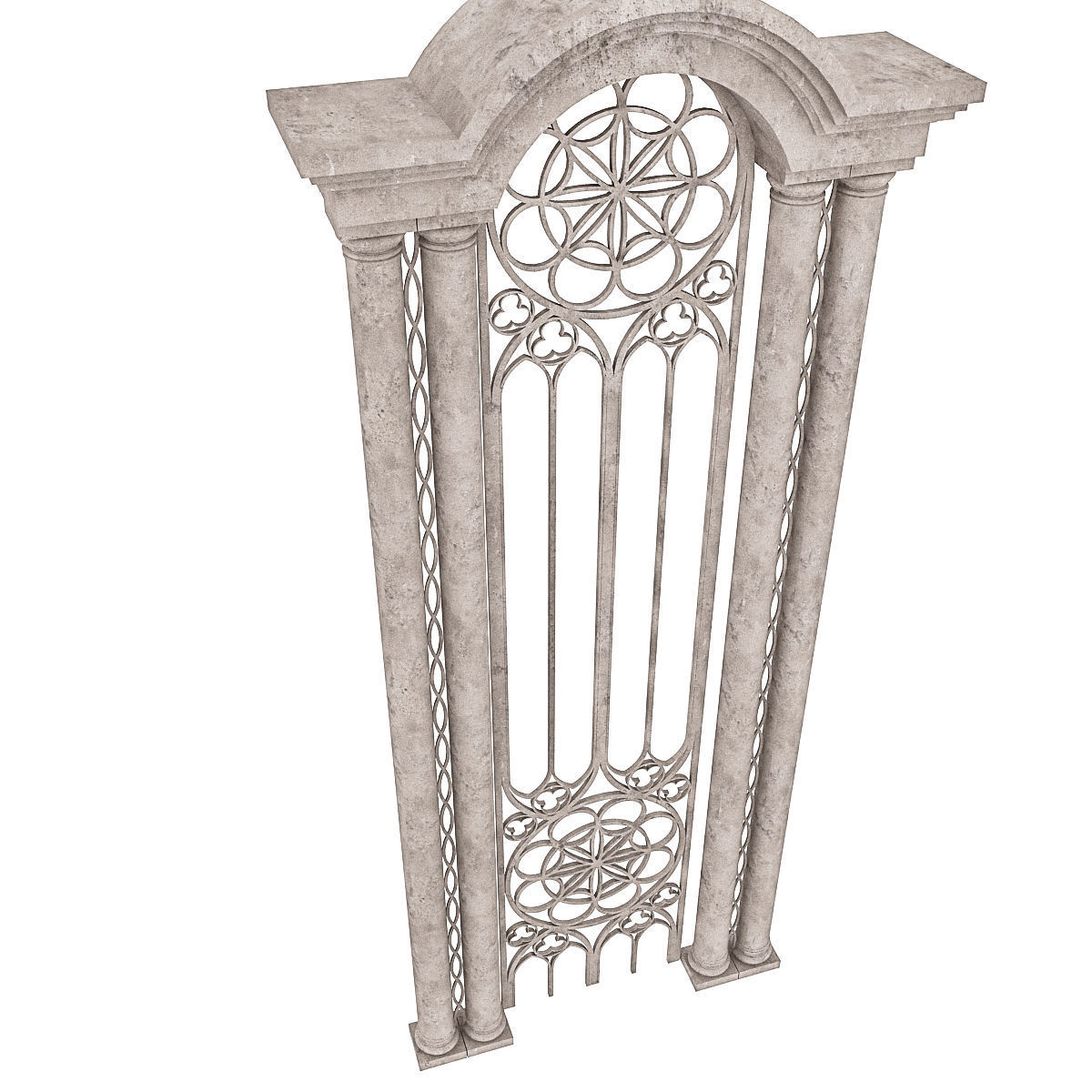 Classic Building Entrance 5 Low-poly 3D model_2