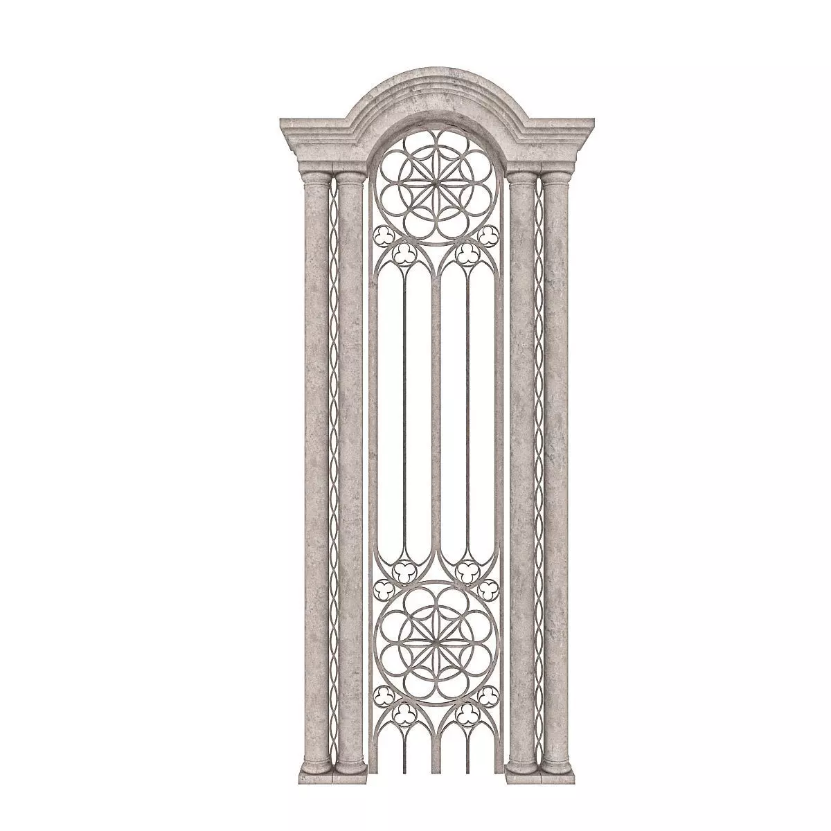 Classic Building Entrance 5 Low-poly 3D model_0