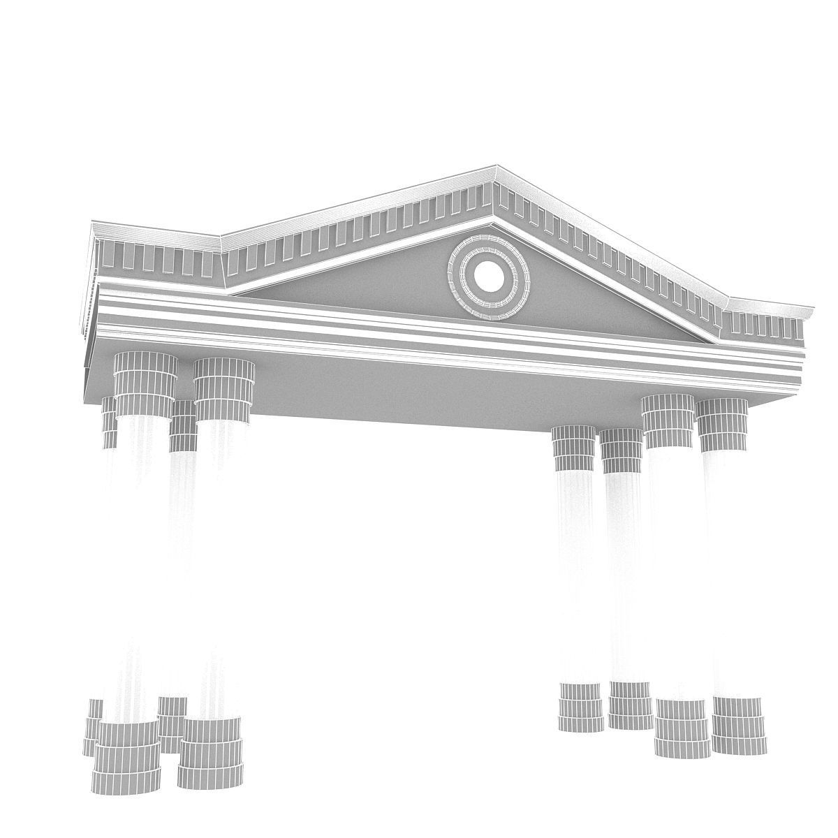 Classic Building Entrance 4 Low-poly 3D model_4