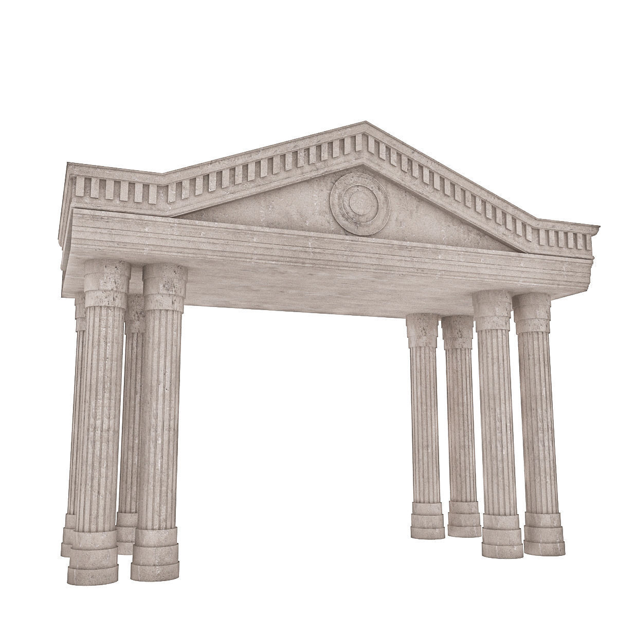 Classic Building Entrance 4 Low-poly 3D model_1