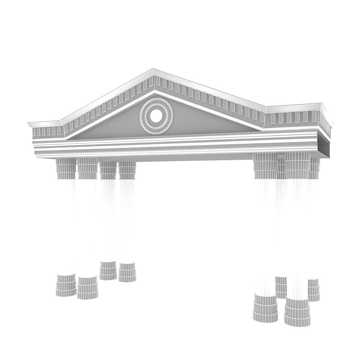 Classic Building Entrance 4 Low-poly 3D model_3