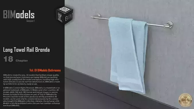 0118 Long Towel Rail Brenda 3D model