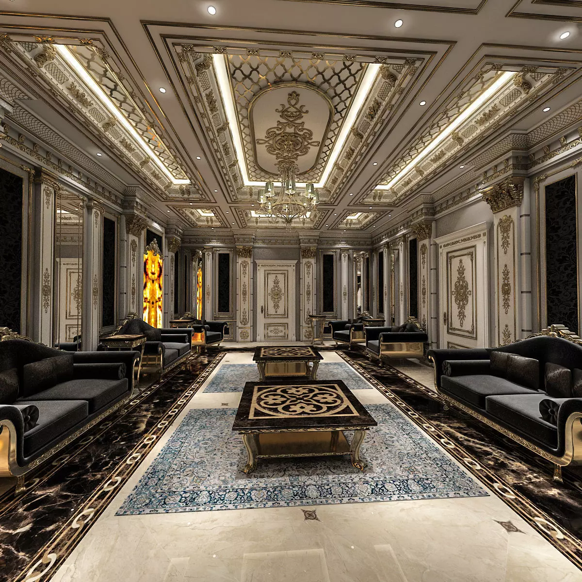 Classical Living Room 3D model_0