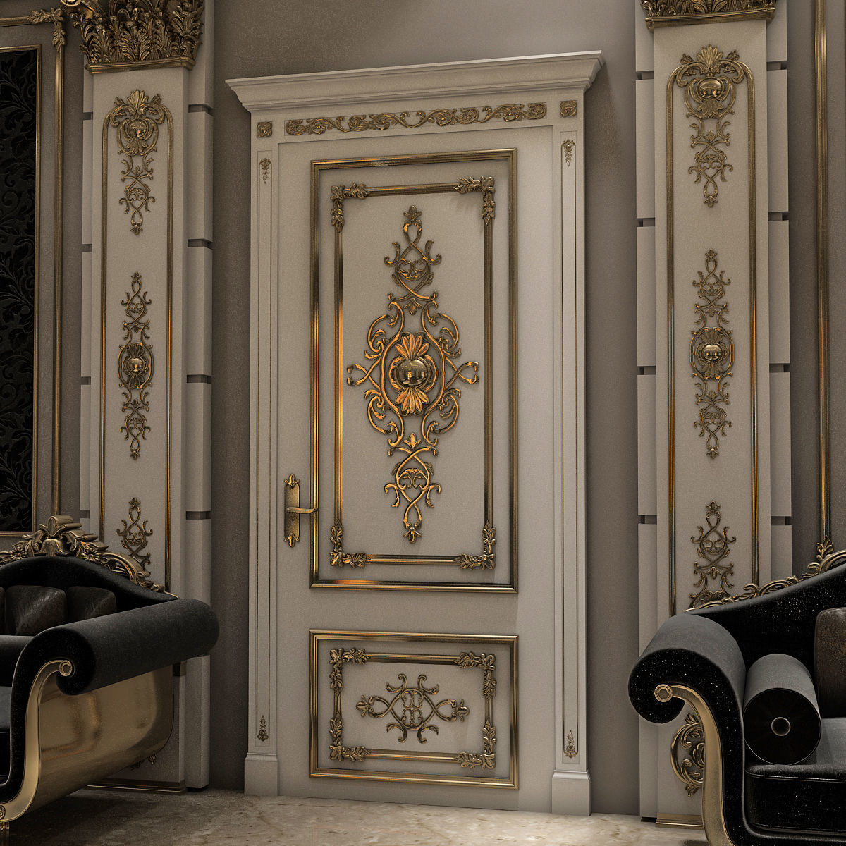 Classical Living Room 3D model_8