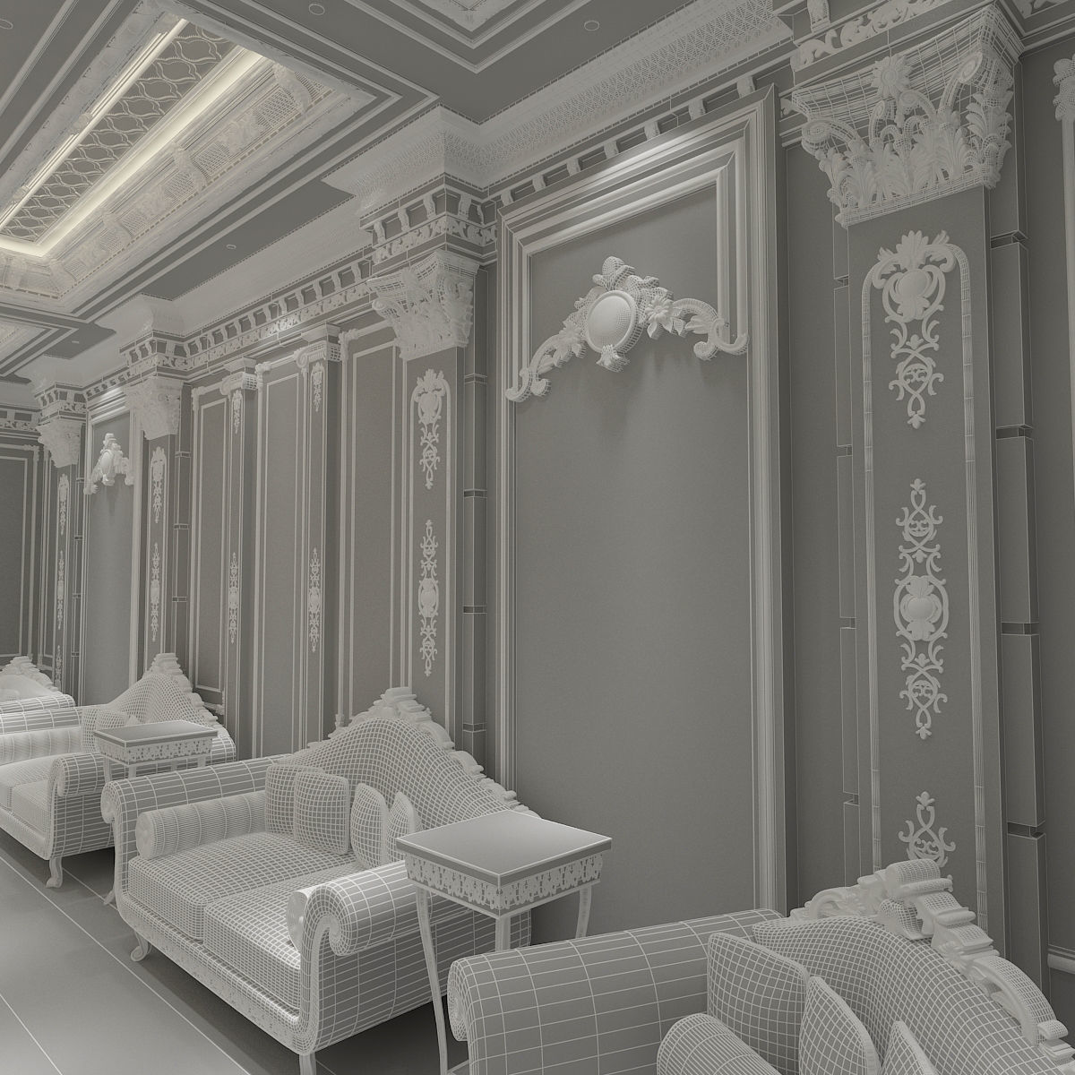 Classical Living Room 3D model_15