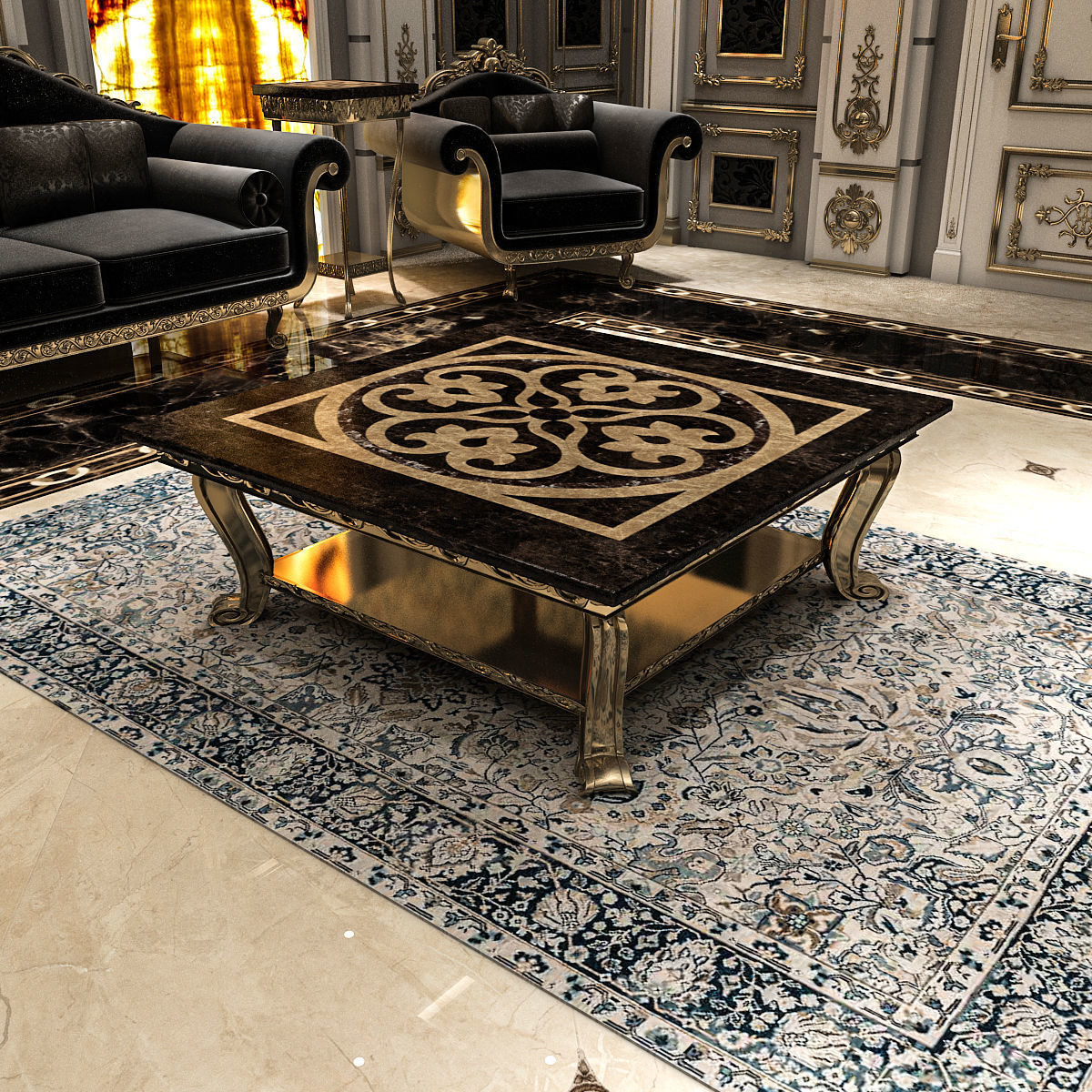 Classical Living Room 3D model_9