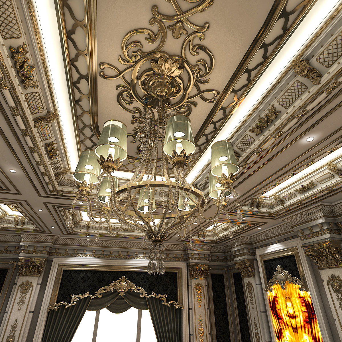 Classical Living Room 3D model_3