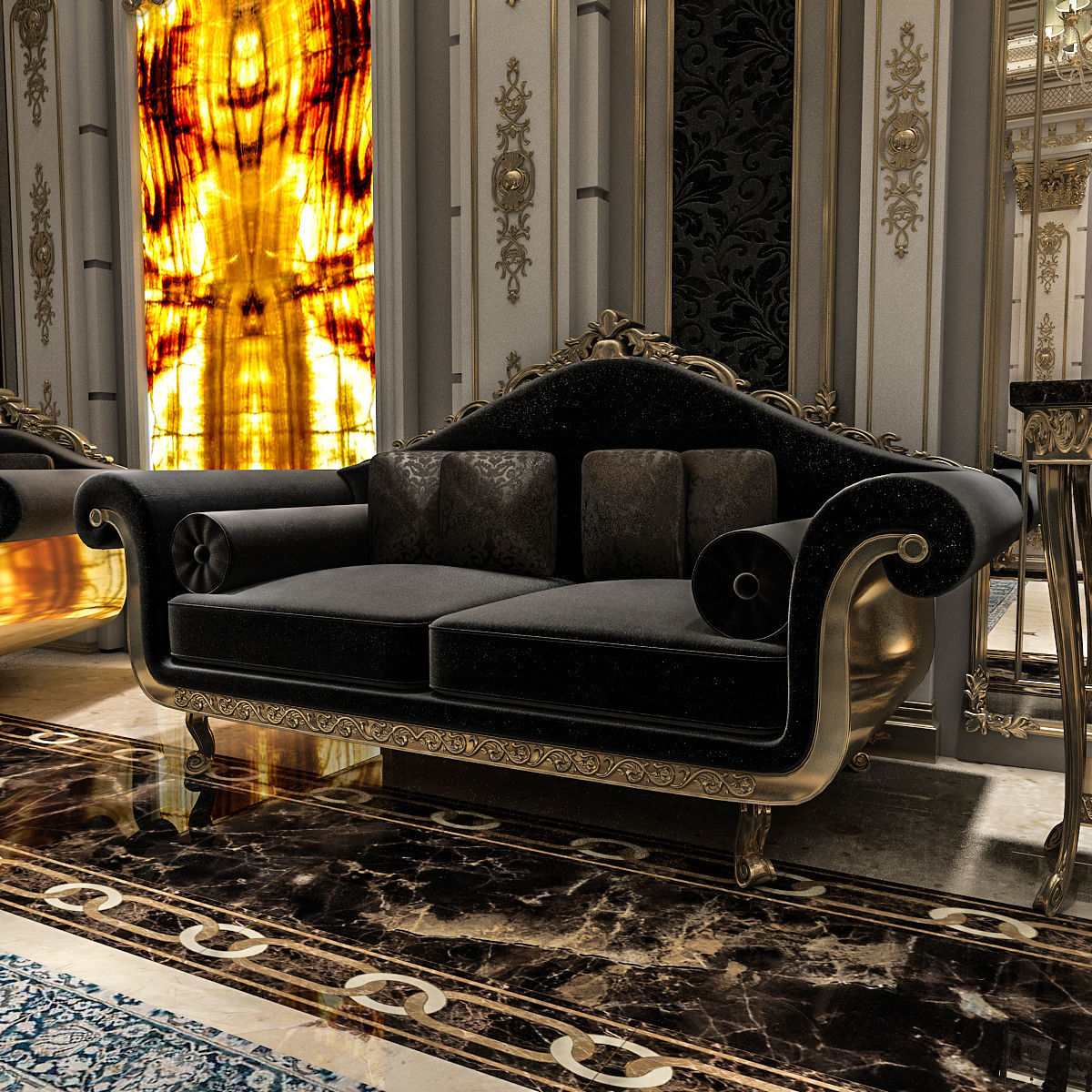 Classical Living Room 3D model_5