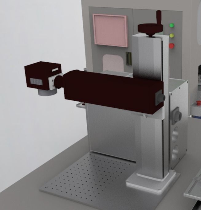 Laser printer and labeling machine  3D model_1