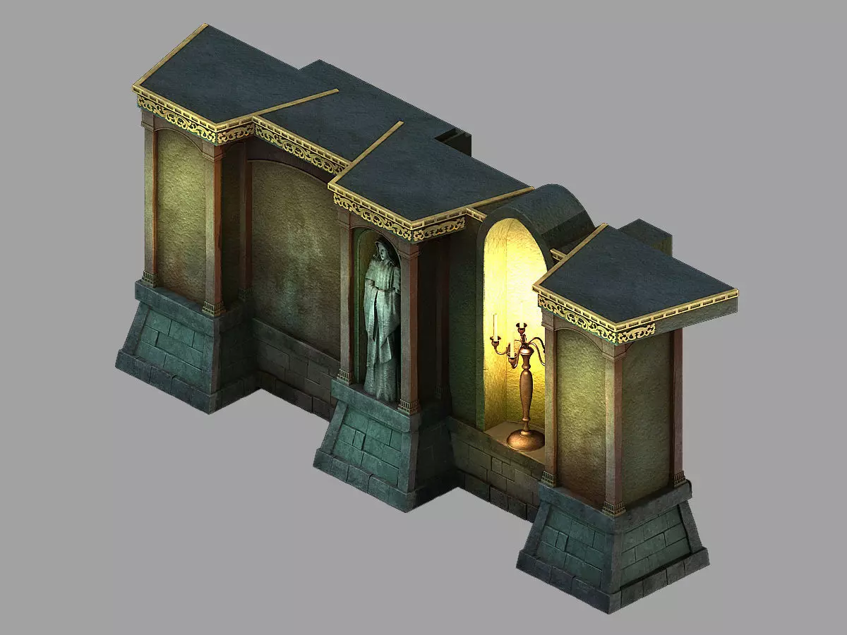 Game Underground Palace - Palace Wall 02 3D model