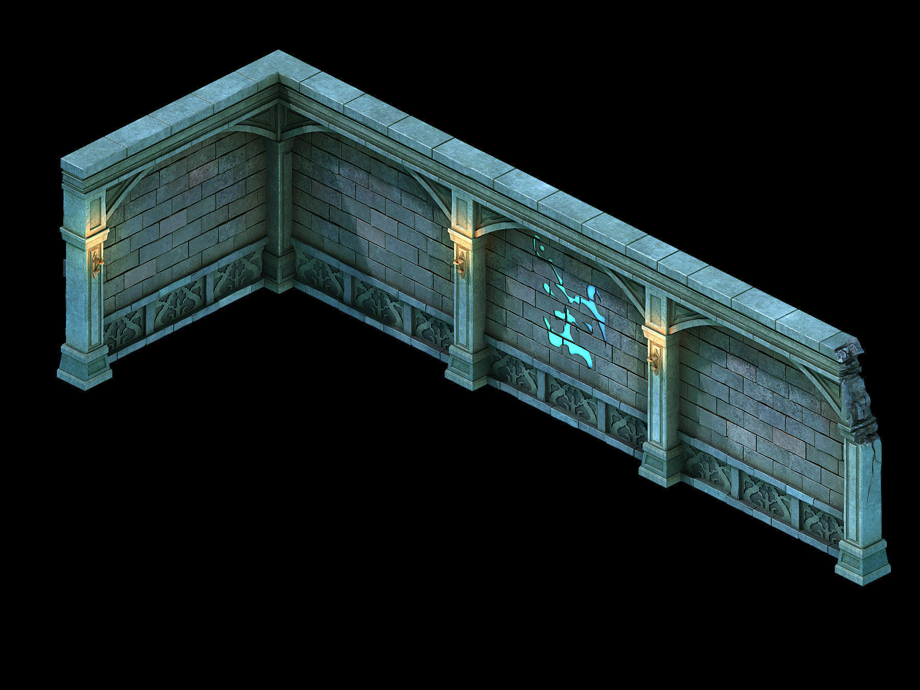 Game Palace - Earth Palace Wall 02 3D model_1