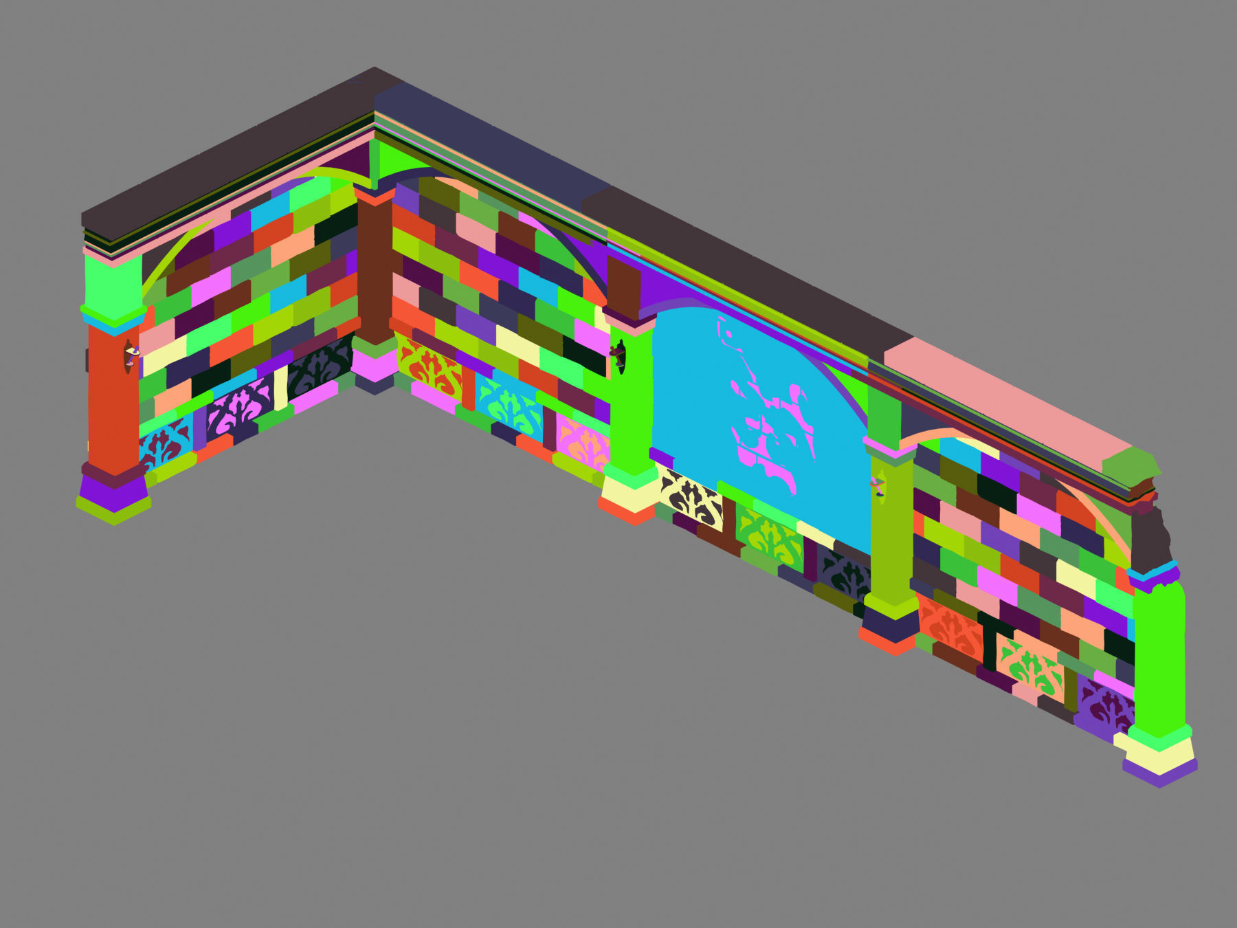 Game Palace - Earth Palace Wall 02 3D model_2