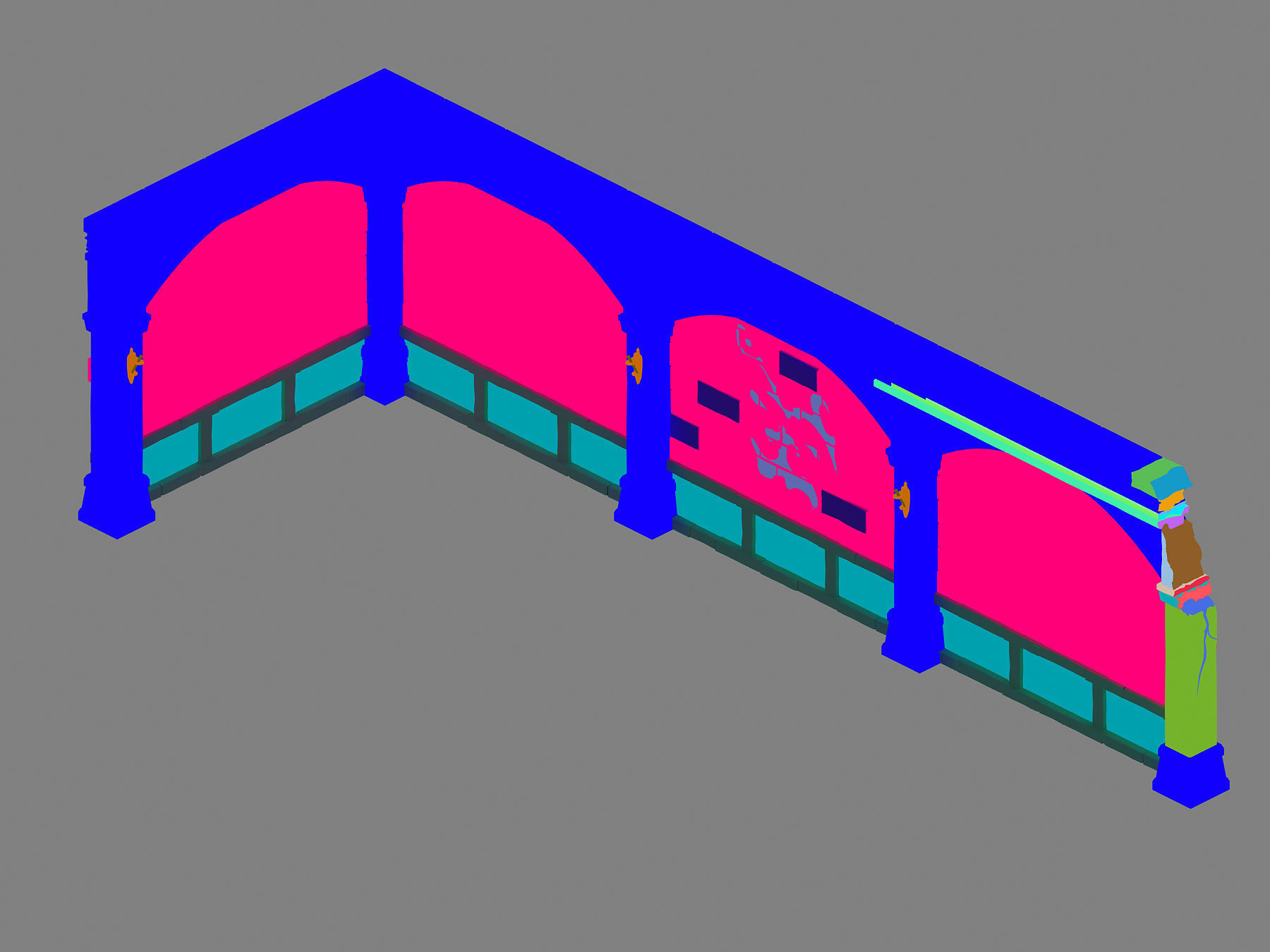 Game Palace - Earth Palace Wall 02 3D model_3