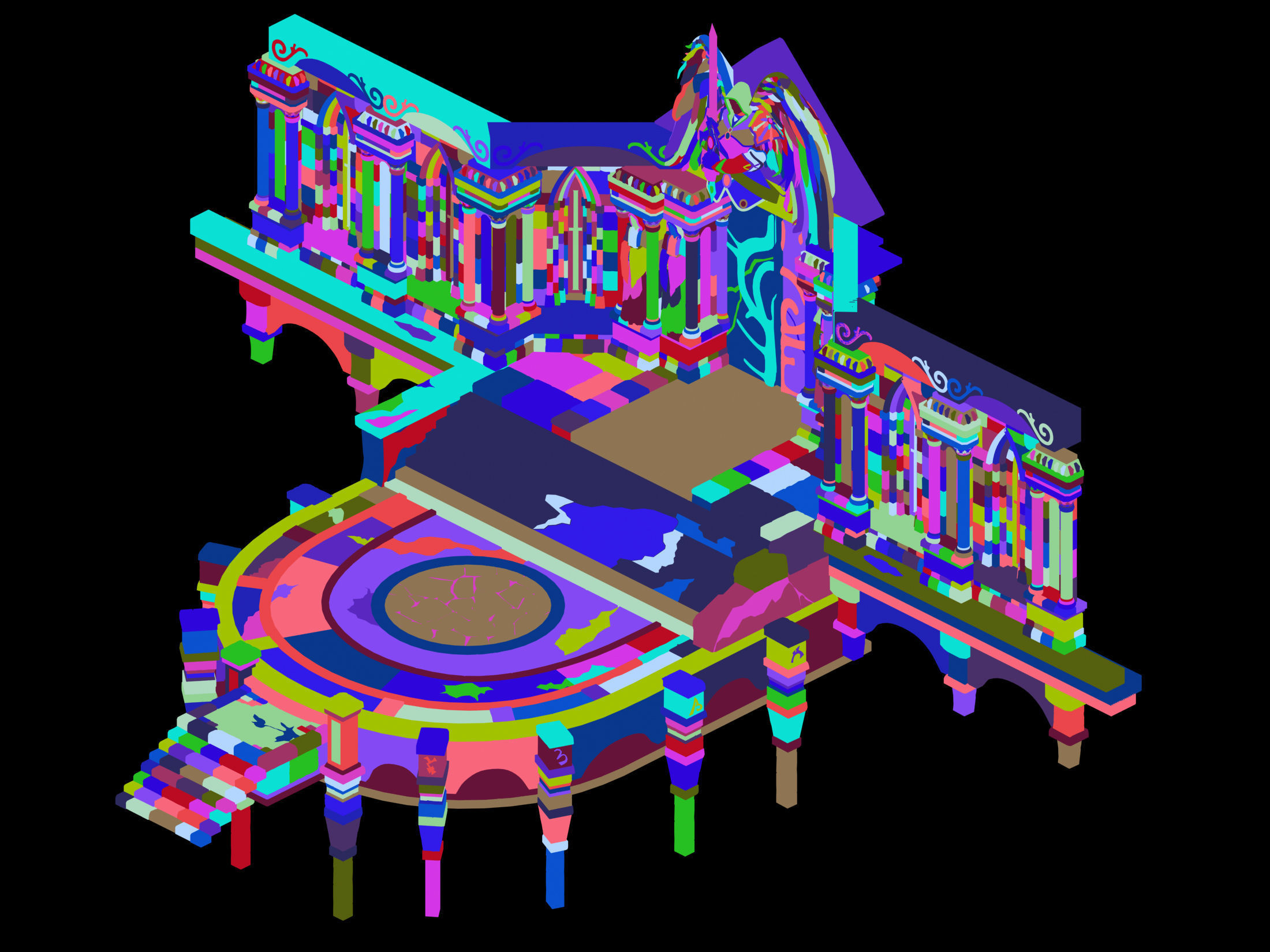 Game Palace - Temple 01 3D model_2