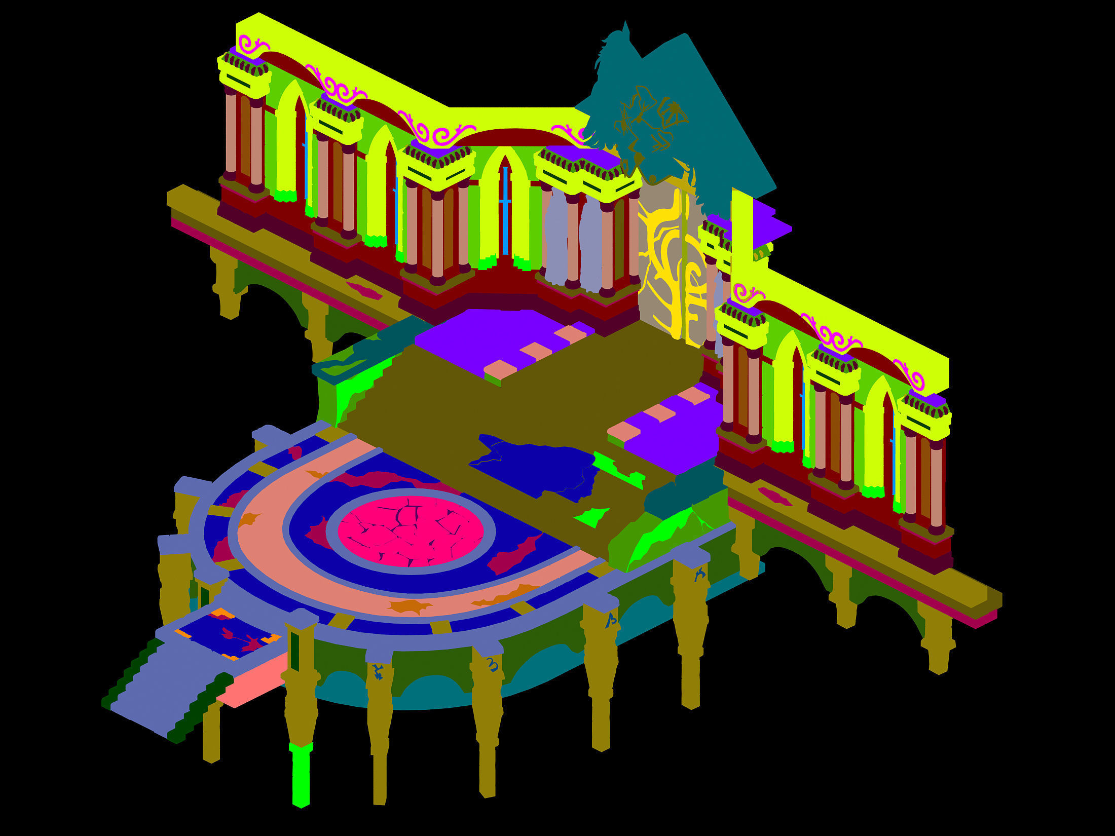 Game Palace - Temple 01 3D model_3