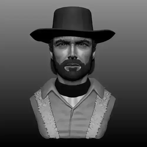 Clint Eastwood bust High poly Zbrush  3D model