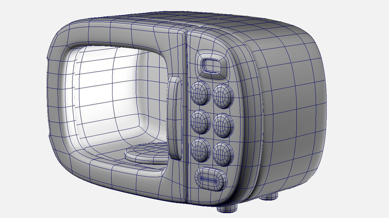 Microwave Cartoon 3D model_13
