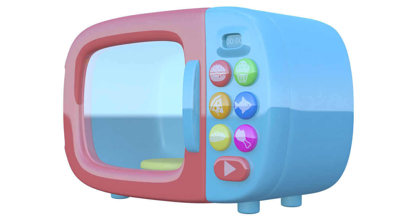 Microwave Cartoon 3D model_1