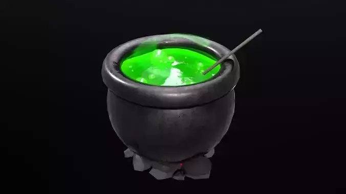 Stylized Witch Boiler Low-poly 3D model