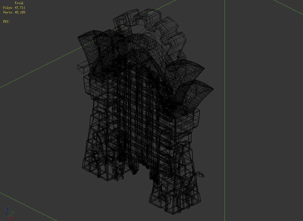 Game Cartoon - City - City Gate 03 3D model_3