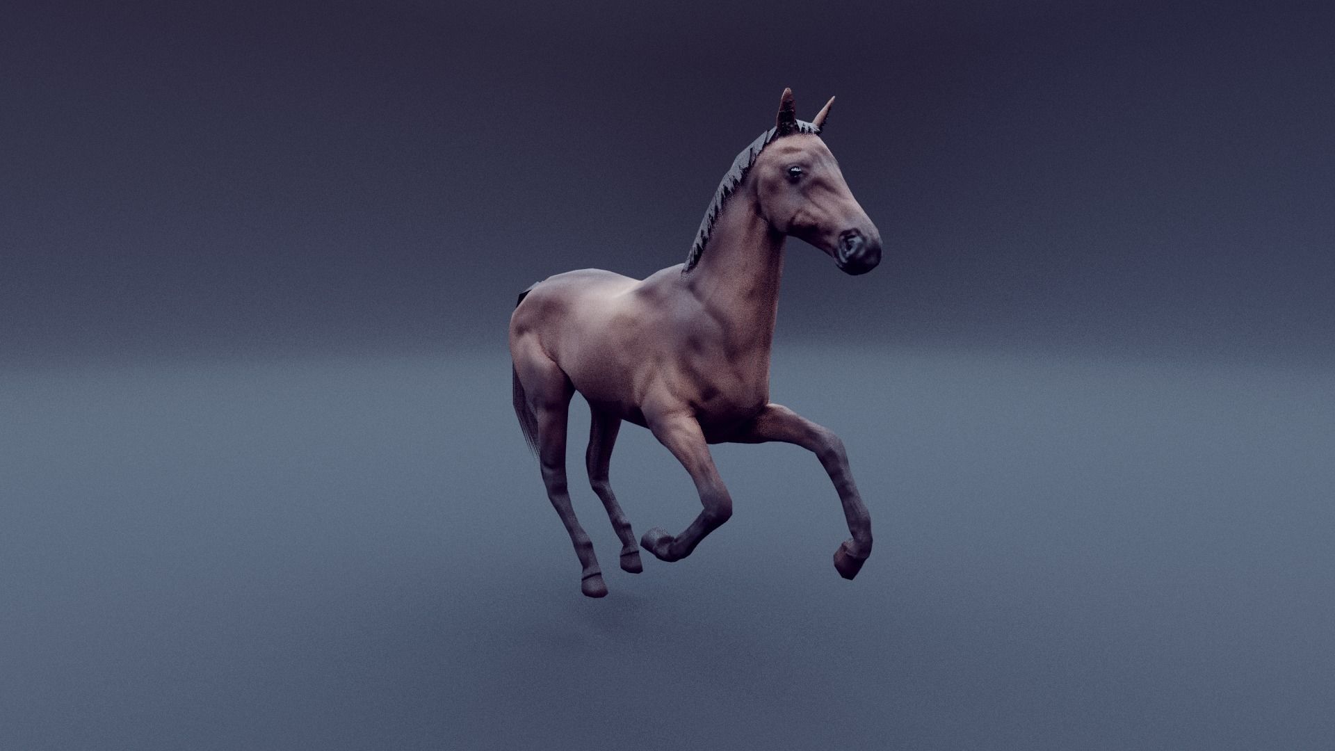 horse animated Low-poly 3D model_10