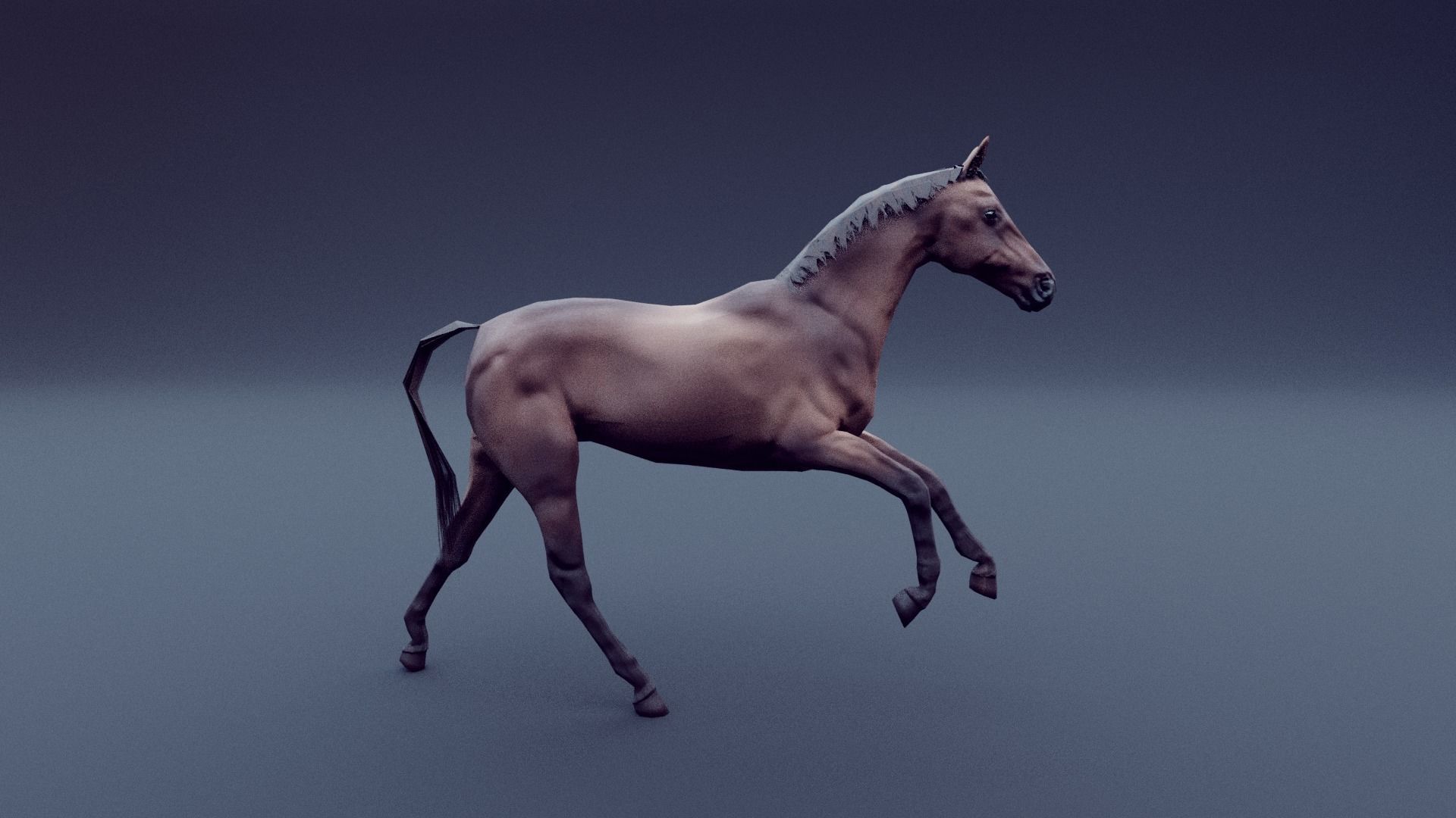 horse animated Low-poly 3D model_8