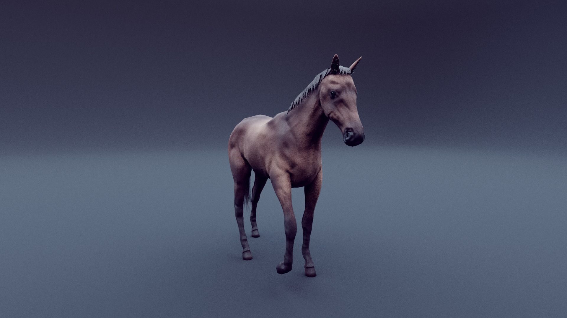 horse animated Low-poly 3D model_3