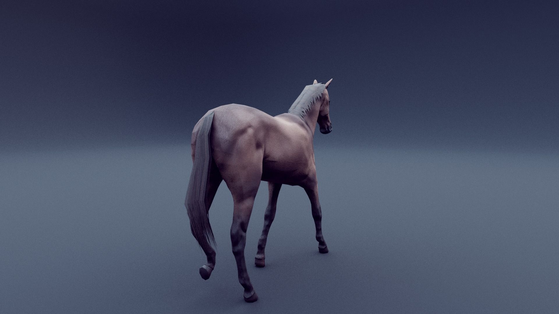 horse animated Low-poly 3D model_7