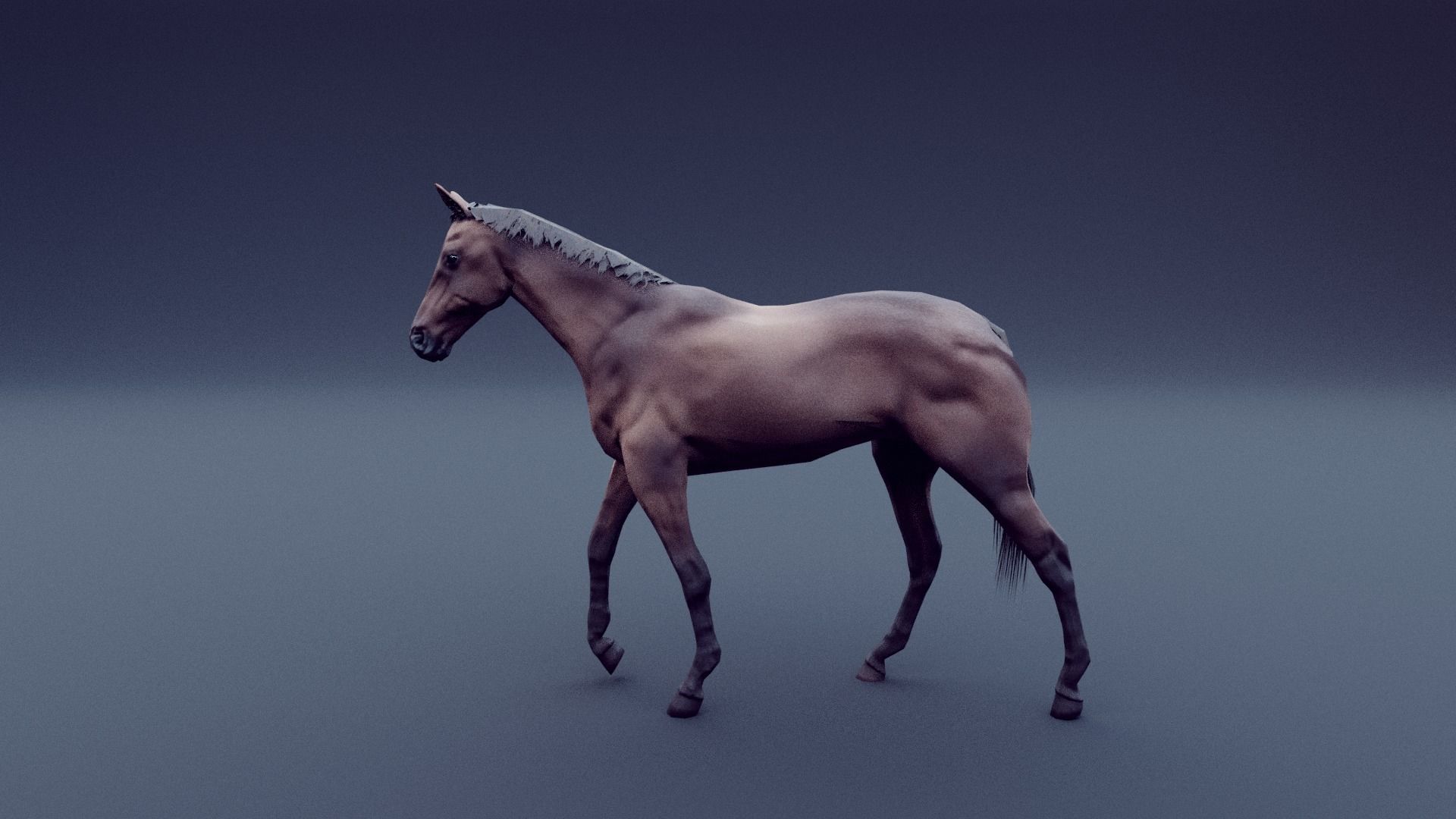 horse animated Low-poly 3D model_5