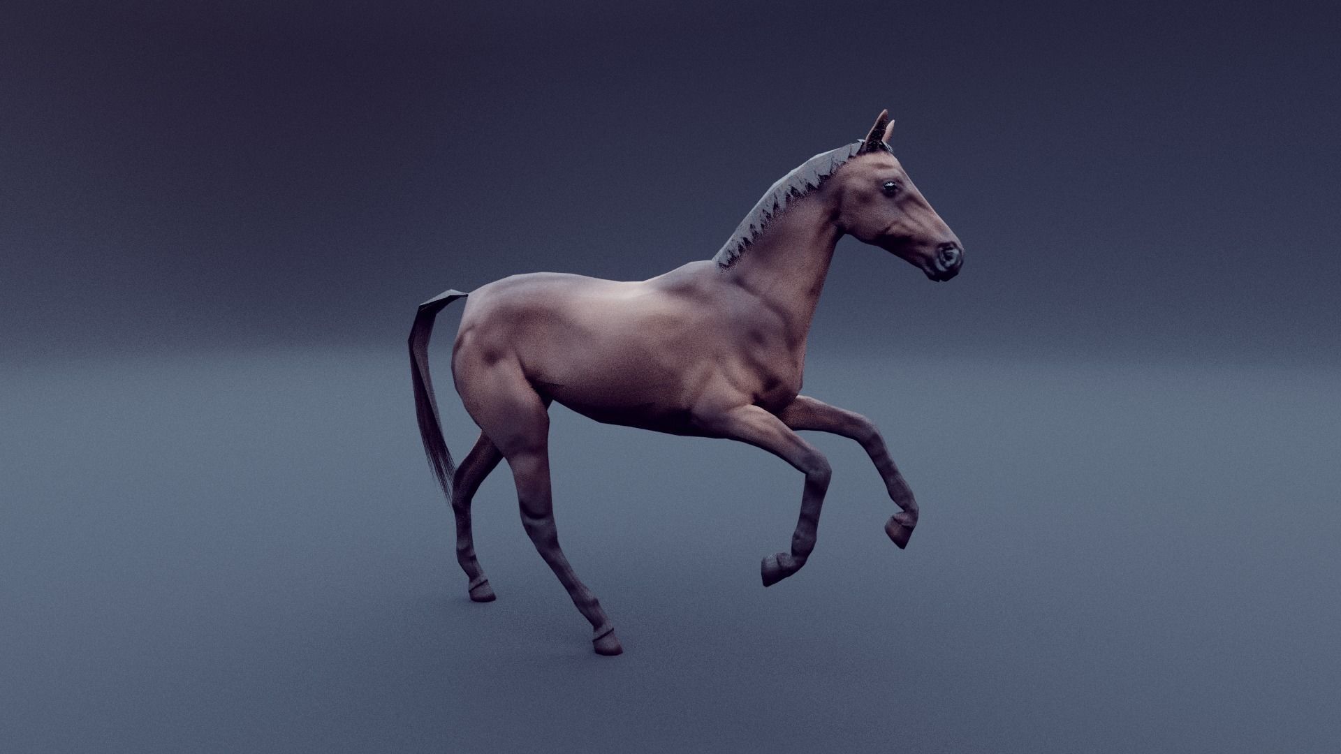 horse animated Low-poly 3D model_2